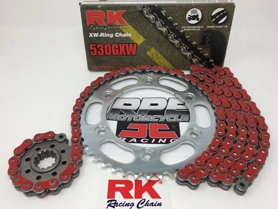 Red 2003-07 Suzuki SV1000 RK GXW530 17/40 OEM Ratio Chain and Sprockets Kit - Image 1 of 4