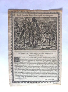 Original Wood Bible Jacob Esau Laban 18th Century - Picture 1 of 4
