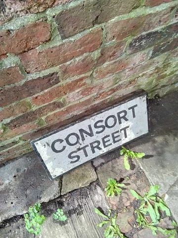 Old Antique Metal Street Sign Consort Street Cover