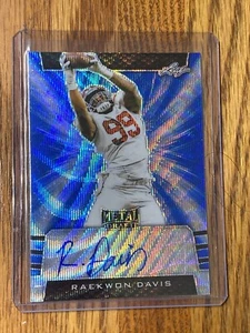 2020 RAEKWON DAVIS LEAF METAL DRAFT RC AUTO 1/20 BLUE WAVE PRISMATIC Dolphins 🐬 - Picture 1 of 2