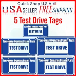 Lot of 5 Test Driver Dealer Plate Tag Temporary Operating Permit (Blue) - Picture 1 of 4