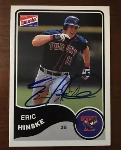 ERIC HINKSE 2003 BAZOOKA TOPPS AUTOGRAPHED SIGNED AUTO BASEBALL CARD 210 BLUE JA - Picture 1 of 1