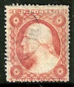 SC #26 Big Margins Light Cancel 3 Cent Washington 1857-1861 US 6B75 - Bild 1 von 2
