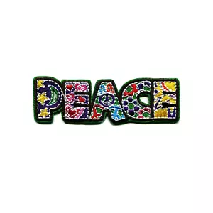 Colorido Letrero de Paz Bordado Parche Planchado - Insignia Estilo Retro Hippie - Imagen 1 de 2