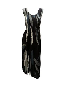 Womens Plus Size Curve Abstract Print Maxi Elasticated Dress Up to UK SIZE22 P42 - Picture 1 of 1