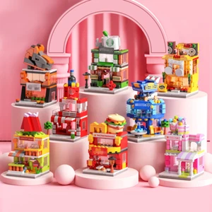 Blocks Mini Street Ice Retail Shops Sets House Building Hamburger Restaurant - Picture 1 of 40