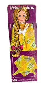 VTG Glad Plaid Dress Outfit Velvet Fashions Ideal Doll Clothes Crissy Mia 8096-0 - Picture 1 of 11