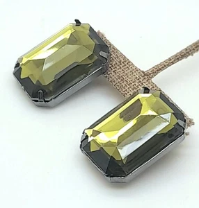light weight big size olive oblong shape faux glass stud post fashion earrings - Picture 1 of 4