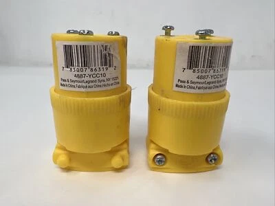 (Qty. 2) Pass & Seymour 4867YCC10 Yellow 15A Commercial Grade Plug - Image 1 of 4