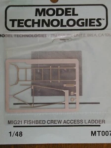 1/48 Model Technologies MiG-21 CAMA DE PECES tripulación acceso escalera foto grabado fuera de servicio PE raro - Imagen 1 de 1