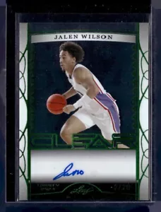2022-23 LEAF TRINITY CLEAR GREEN /20 AUTO JALEN WILSON - Picture 1 of 1