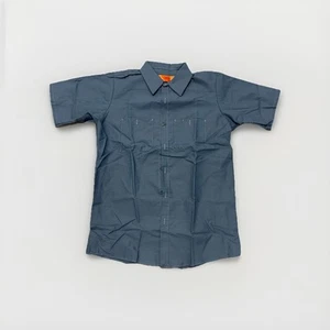 Red Kap Med Work Shirt Dark Blue 2 Pocket Men's Industrial Uniform Short Sleeve - Picture 1 of 7
