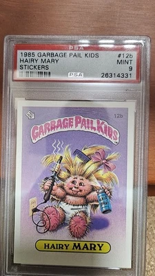 1985 GARBAGE PAIL KIDS STICKERS #12B Hairy MARY SERIES 1 PSA 9 Mint - Image 1 of 4