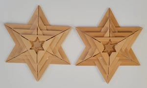 Vintage Madera Ligera Capas Adviento Navidad Estrella Suecia 12" x 10.5" - Imagen 1 de 6