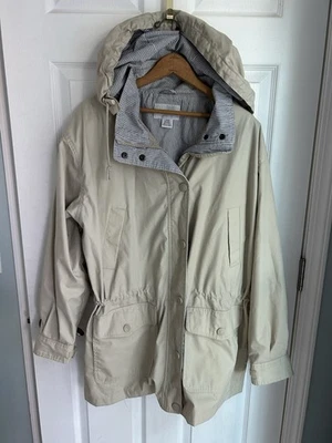 Classic Women’s Tan Khaki Rain Trench Coat Jacket Cabin Creek Large  - Image 1 of 3