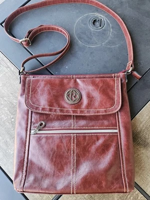 Cartera Bandolera Relic by Fossil Bolso de Mano con Solapa de Vino Vegano Minimalista Oficina Foto 1 de 4