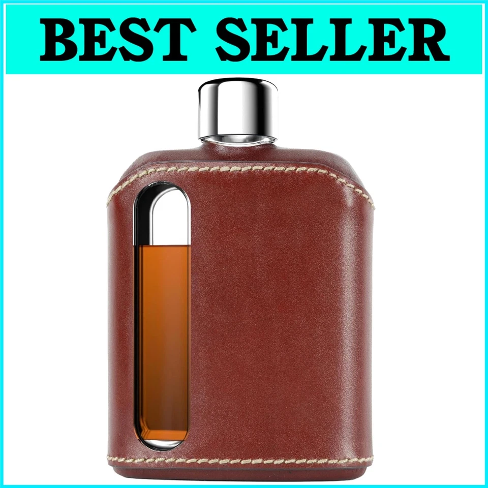 Adventure-Ready Leather Flask for Whiskey & Spirits - Durable & Stylish - 240ml