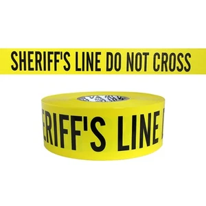 Presco 3 Mil Barricade Tape: 3 in. x 1000 ft. (SHERIFF'S LINE DO NOT CROSS) - Picture 1 of 4