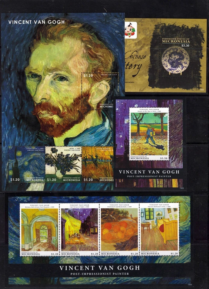 Amazing Art & Painting MNH Collection on NINE pages, Micronesia ZAYIX 0825L1701 - Image 1 of 4