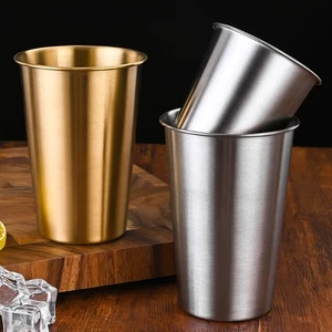 240-500ml Stainless Steel Beer Cup Drinking Mug for Camping Party Coffee Whisky - Picture 1 of 96