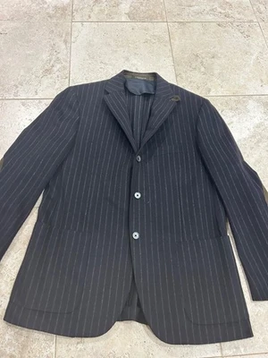 Abrigo deportivo Corneliani de lana virgen 80 angora gris a rayas para hombre talla 54 Foto 1 de 4