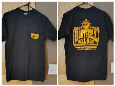 VINTAGE 90'S BOOTHILL SALOON SINGLE STITCH T-SHIRT DAYTONA BIKER BAR ADULT LARGE - Image 1 of 4