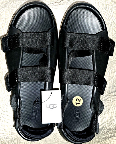 NUOVO UGG UOMO TAGLIA 12 STRATUS ULTRALEGGERO MODELLATO NERO⚫SANDALO PREZZO AL PUBBLICO $80 00