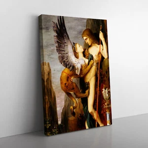 Oedipus And The Sphynx By Gustave Moreau Canvas Wall Art Print Framed Picture - Picture 1 of 6
