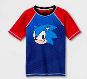 4-14 Sonic the Hedgehog Rash Guard Swim Shirt Swimsuit Boys (matches swim trunks - Picture 1 of 4