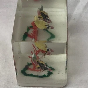 Vintage 1962 Art Glass Paperweight Encase Birds on Branch - Picture 1 of 13
