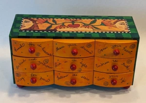Ingrid Znika Hand Made Jewelry Trinket Cabinet 9 Drawer Box 11.5605x5 Colorful - Picture 1 of 23