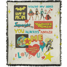 Justice League Blanket, 50"x60" DC Mothers Day Woven Cotton Blend Throw