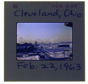 Smoky Cleveland Ohio OH City View Vintage 1963 Color Transparency Slide #2 - Picture 1 of 1