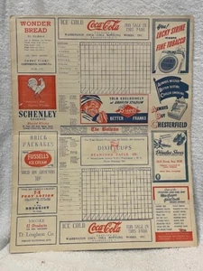 RARE 1946 Washington Senators vs. Cleveland Indians Griffith Stadium Scorecard!! - Picture 1 of 5