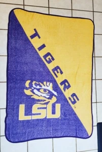 Northwest NCAA LSU Tigers Mirco Raschel Throw Blanket 46" x 60" - Picture 1 of 2