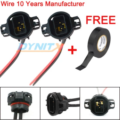 Dynitx Wiring Pigtail Male PS19W 5201 12085 Two Harness DRL Daytime Socket Plug - Image 1 of 4