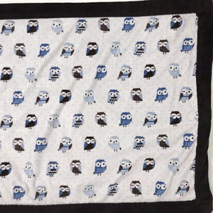 Manta de seguridad Lovey 27x32 BABY TARRO azul búho felpa de lujo azul marino - Imagen 1 de 4