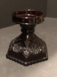 Avon Ruby Red Cape Cod Large Candle Holder Beautiful - Picture 1 of 5