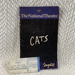 Cats at The National Theatre December 1993 Playbill W/ Ticket Vintage Chanel Ad - Picture 1 of 13