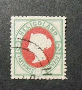 GERMANIA ,GERMANY HELGOLAND 1875 Regina Vittoria duplice valore" 2F su 2pf USED - Picture 1 of 1