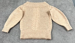 SLEEPING ON SNOW Sweater Womens XS Salmon Pink Orange Wool Alpaca Off Shoulder - Picture 1 of 10