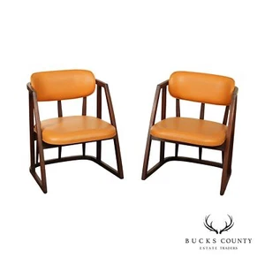 Mid Century Modern Pair of Edward Wormley for Dunbar Mahogany Armchairs - Picture 1 of 12