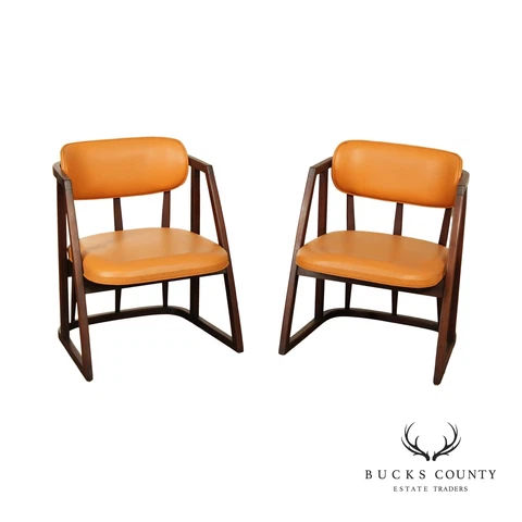 Mid Century Modern Pair of Edward Wormley for Dunbar Mahogany Armchairs Cover
