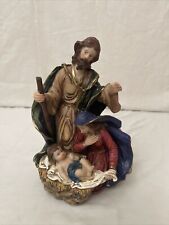 Nativity Figurine Joseph Mary And Baby Jesus Multicolour, Resin 10