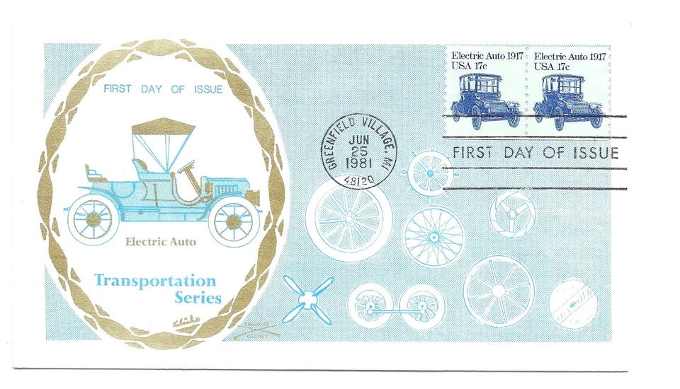 1906  17c Electric Auto 1917 Colonial FDC  - Image 1 of 1