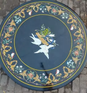 42" Marble Center Handmade Table Top Semi precious stones Inlay Work - Picture 1 of 5