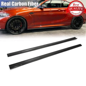 Fit For BMW F87 M2 Coupe 2016-2020 Real Carbon Side Skirts Extension Lip Spoiler - Picture 1 of 12