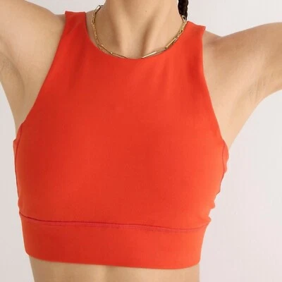 Sujetador deportivo J.Crew para mujer 2XS XXS naranja elástico en la nube cuello alto absorbe la humedad Foto 1 de 4