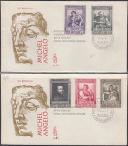 VATICAN Sc #387-91 SET of 2 FDC X 5 STAMPS SISTINE CHAPEL PAINTINGS - Picture 1 of 1