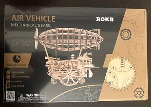Robotime ROKR 3D Puzzle Wooden Air Vehicle Mechanical Gears LK702 Steam Punk - Picture 1 of 2